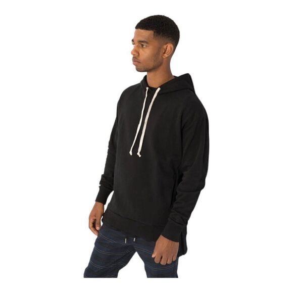 Zanerobe mens Black Flintlock Elongated Split Side Slit Oversized Hoodie US S - Picture 2 of 14